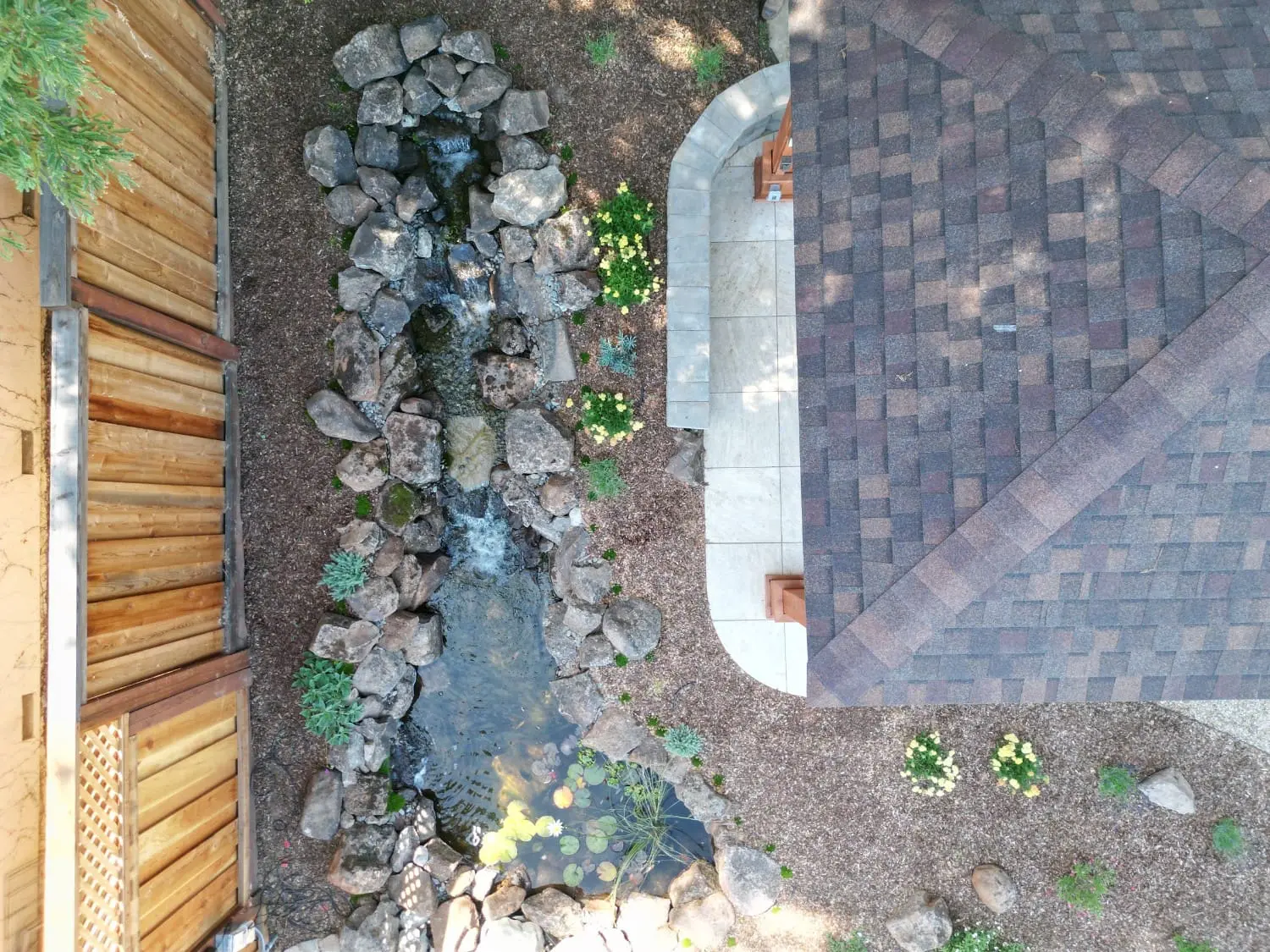 Professional exterior landscape drainage, water feature, and custom irrigation installation in Napa, CA.