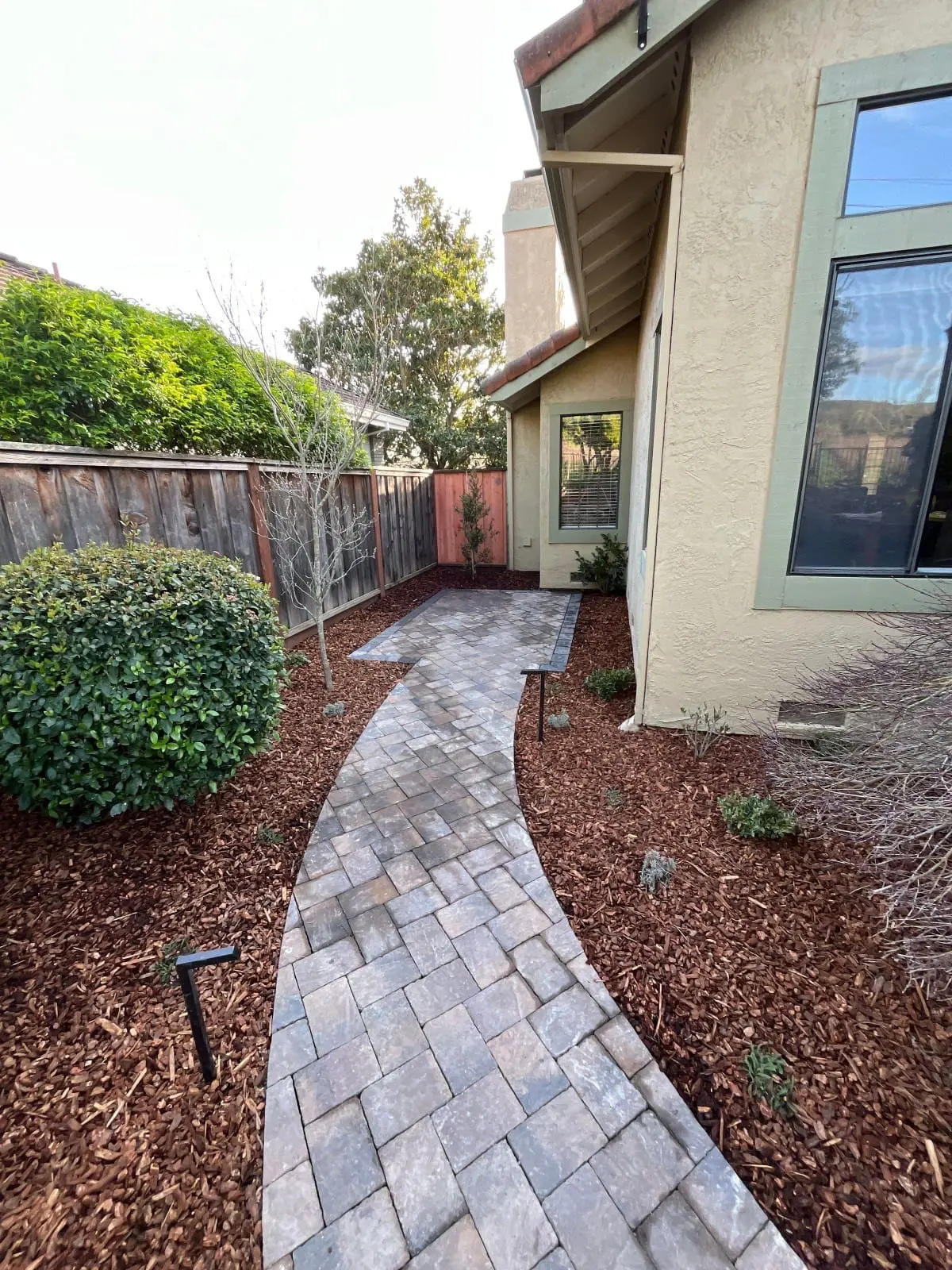 Custom paver walkway and masonry installation by Keystone Yards in Napa, CA