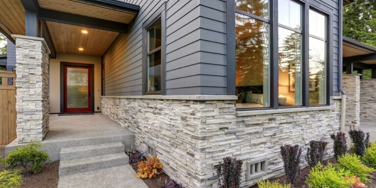 stone veneer home exterior